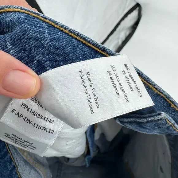 Everlane Original Cheeky Straight Leg Jeans Organic Denim Cropped Size 31S - Picture 6 of 9